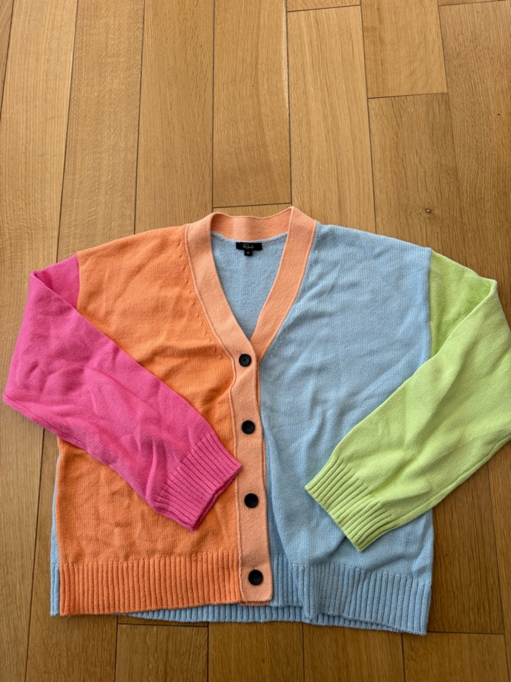 Rails Colorblock V-Neck Cardigan Sweater - Pastel Multi